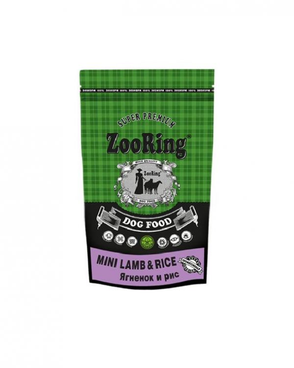 Корм ZooRing Mini Lamb Rice Ягненок и рис для щенков и взрослых собак мини пород